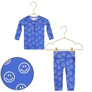 NWT Lou Lou & Company royal blue smiley Brady Newborn top pant MISMATCHED